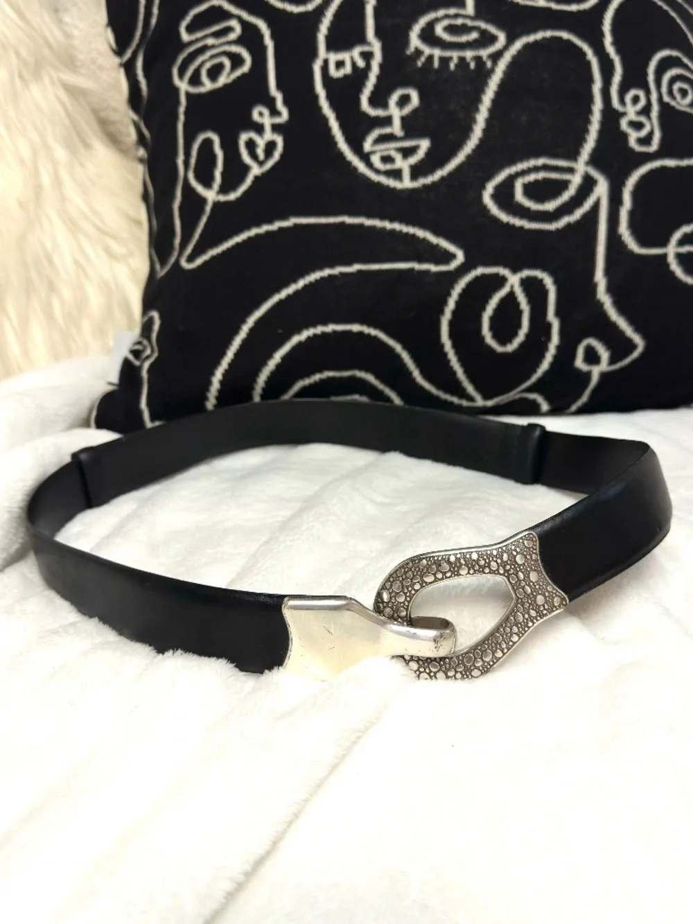 Black leather belt
